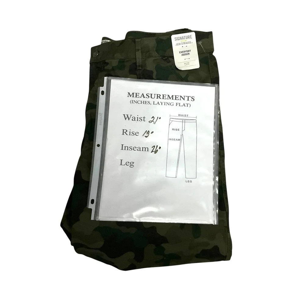 Signature‎ by Levi Strauss Every day Women Camo green joggers Pants 20W Cargo